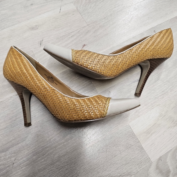 Nine West Raffia Pointy Toe Pumps - Picture 2 of 4